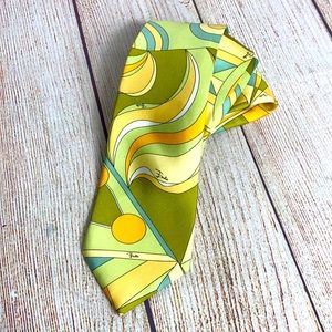 Emilio Pucci Pastel Shapes Silk Tie Made in Italy